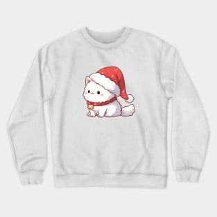 Cute Christmas White Kitty Crewneck Sweatshirt